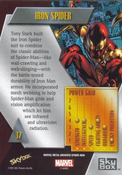 2021 SkyBox Metal Universe Marvel Spider-Man #37 Iron Spider Back