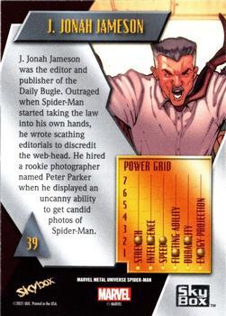2021 SkyBox Metal Universe Marvel Spider-Man #39 J. Jonah Jameson Back