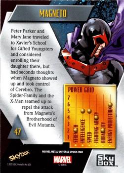 2021 SkyBox Metal Universe Marvel Spider-Man #47 Magneto Back