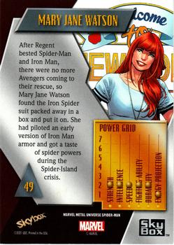 2021 SkyBox Metal Universe Marvel Spider-Man #49 Mary Jane Watson Back