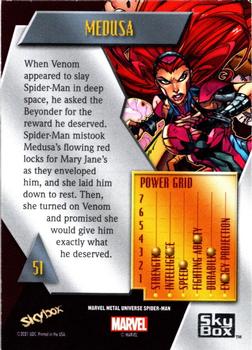 2021 SkyBox Metal Universe Marvel Spider-Man #51 Medusa Back