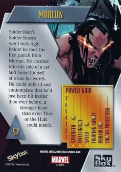 2021 SkyBox Metal Universe Marvel Spider-Man #57 Morlun Back