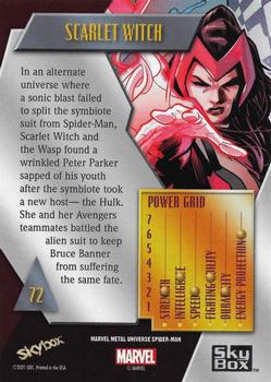 2021 SkyBox Metal Universe Marvel Spider-Man #72 Scarlet Witch Back