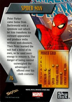 2021 SkyBox Metal Universe Marvel Spider-Man #76 Spider-Man Back