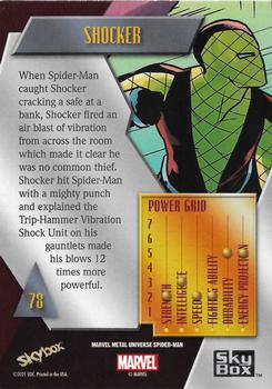 2021 SkyBox Metal Universe Marvel Spider-Man #78 Shocker Back