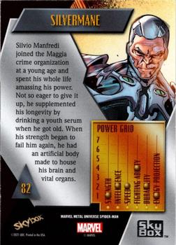 2021 SkyBox Metal Universe Marvel Spider-Man #82 Silvermane Back