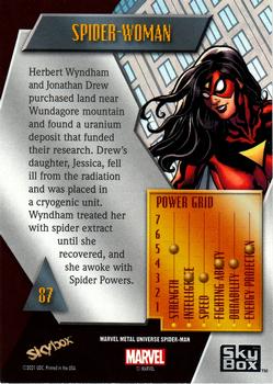 2021 SkyBox Metal Universe Marvel Spider-Man #87 Spider-Woman Back