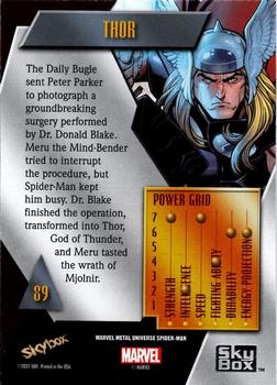 2021 SkyBox Metal Universe Marvel Spider-Man #89 Thor Back