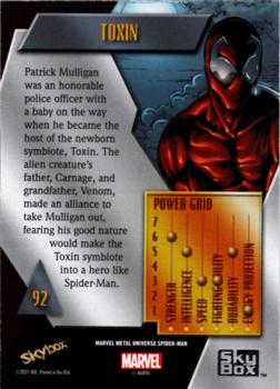2021 SkyBox Metal Universe Marvel Spider-Man #92 Toxin Back