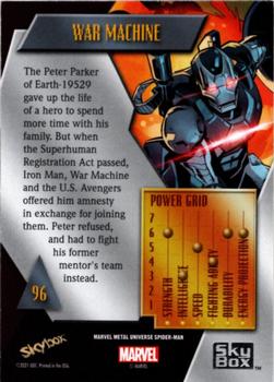 2021 SkyBox Metal Universe Marvel Spider-Man #96 War Machine Back