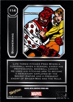 2021 SkyBox Metal Universe Marvel Spider-Man #114 Boomerang Back