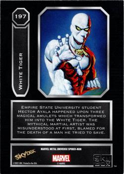 2021 SkyBox Metal Universe Marvel Spider-Man #197 White Tiger Back