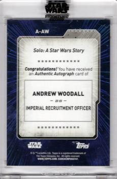 2022 Topps Star Wars Signature Series #A-AW Andrew Woodall Back