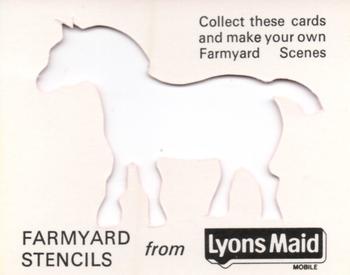 1977 Lyons Maid Farmyard Stencils #NNO Horse Back