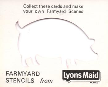 1977 Lyons Maid Farmyard Stencils #NNO Pig Back