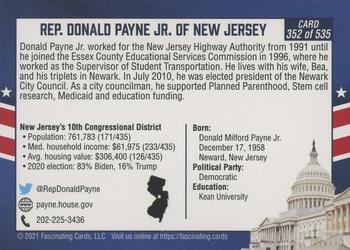 2021 Fascinating Cards 117th United States Congress #352 Donald Payne Jr. Back
