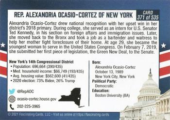 2021 Fascinating Cards 117th United States Congress #371 Alexandria Ocasio-Cortez Back