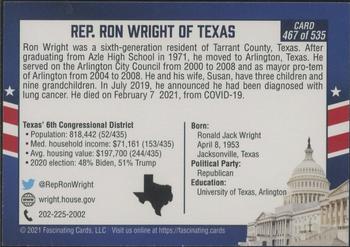 2021 Fascinating Cards 117th United States Congress #467 Ron Wright Back