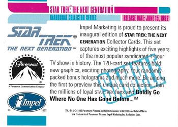 1992 Impel Star Trek: The Next Generation - Promos #NNO Title Card (Coming June 15, 1992) Back