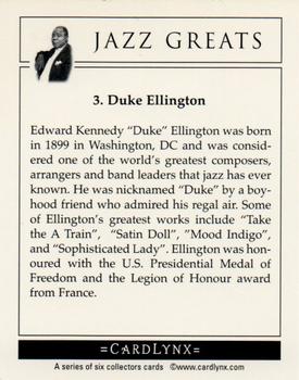 2005 Cardlynx Jazz Greats #3 Duke Ellington Back
