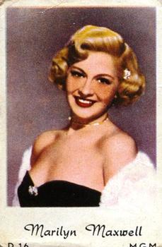 1952 Dutch Gum D (Script) #D16 Marilyn Maxwell Front