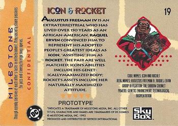 1993 SkyBox Milestone: The Dakota Universe - Prototypes #19 Icon & Rocket Back