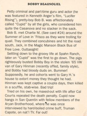 1990 Incredible True-Life Murderers! 1st Series #2 Bobby Beausoleil Back