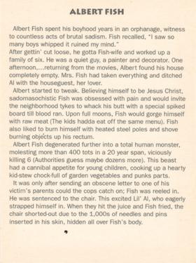 1990 Incredible True-Life Murderers! 1st Series #11 Albert Fish Back