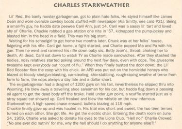 1990 Incredible True-Life Murderers! 1st Series #34 Charles Starkweather Back