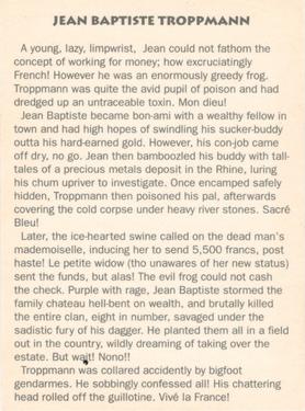 1990 Incredible True-Life Murderers! 1st Series #36 Jean Baptiste Troppmann Back