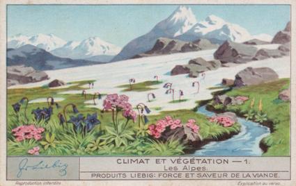 1933 Liebig Climat Et Vegetation (Climate and Vegetation)(French Text)(F1273, S1277) #1 Les Alpes Front