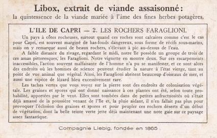 1934 Liebig Capri (French Text)(F1283, S1287) #2 Les Rochers Faraglioni Back
