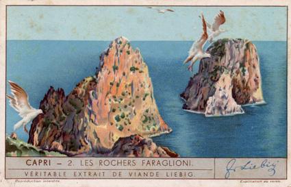 1934 Liebig Capri (French Text)(F1283, S1287) #2 Les Rochers Faraglioni Front