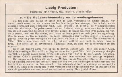 1934 Liebig Edda (Edda - Norse Saga)(Dutch Text)(F1290, S1291) #6 De Etndkamp Back