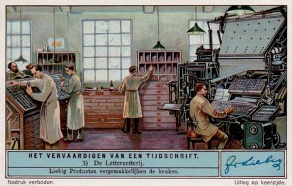1934 Liebig Het Vervaardigen Van Een Tijdschrift (Making a Magazine) (Dutch Text) (F1299, S1294) #3 De Letterzetterij Front