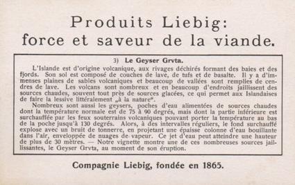 1934 Liebig Impressions D'Islande (Scenes from Iceland)(French Text)(F1294, S1295) #3 Le Geyser Grvta Back