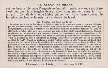 1934 Liebig Peche En Pleine Mer (North Sea Fishing)(French Text)(F1296, S1297) #2 Peche au filet de fonc Back