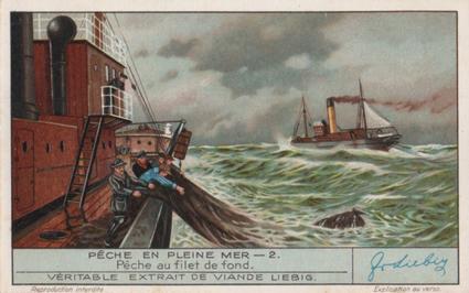 1934 Liebig Peche En Pleine Mer (North Sea Fishing)(French Text)(F1296, S1297) #2 Peche au filet de fonc Front