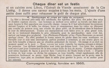 1934 Liebig Peche En Pleine Mer (North Sea Fishing)(French Text)(F1296, S1297) #4 Netteyage et mise en cale du poisson Back