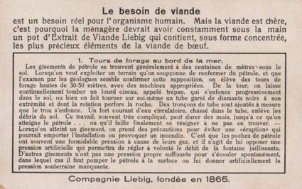 1934 Liebig La Production Du Petrole (The Production of Petroleum)(French Text)(F1297, S1298) #1 Tours de forage au bord de la mer Back