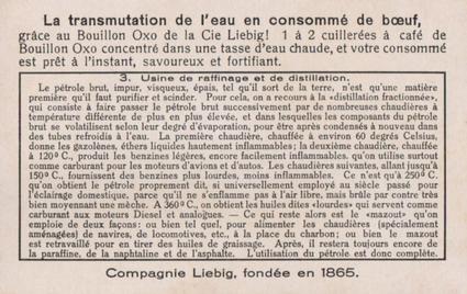 1934 Liebig La Production Du Petrole (The Production of Petroleum)(French Text)(F1297, S1298) #3 Usine de raffinage et de distillation Back