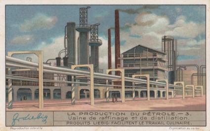 1934 Liebig La Production Du Petrole (The Production of Petroleum)(French Text)(F1297, S1298) #3 Usine de raffinage et de distillation Front
