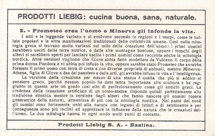 1934 Liebig Prometeo (Prometheus)(Italian Text)(F1300, S1299) #2 Prometeo erea L'uomo e Minerva gli infonde la vita Back