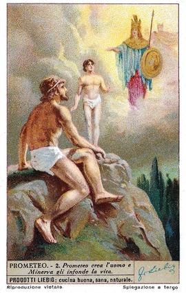 1934 Liebig Prometeo (Prometheus)(Italian Text)(F1300, S1299) #2 Prometeo erea L'uomo e Minerva gli infonde la vita Front