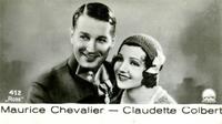 1932 Salem / Bulgaria Film Fotos Series 2 #412 Maurice Chevalier / Claudette Colbert Front