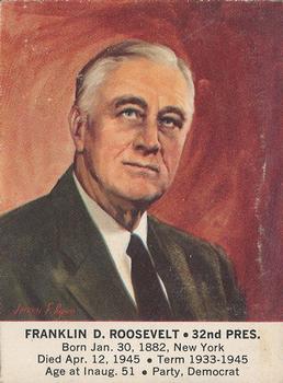 1964 General Mills President Portraits #NNO Franklin D. Roosevelt Front