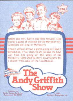 1991 Pacific The Andy Griffith Show Series 3 #240 Check Mates Back