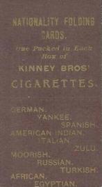 1890 Kinney Brothers Types of Nationalities (N240) #NNO Hindoo Back
