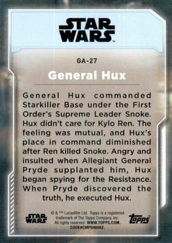 2021 Topps Star Wars: Battle Plans - Galactic Adversaries #GA-27 General Hux Back