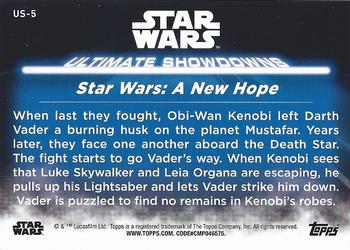 2021 Topps Star Wars: Battle Plans - Ultimate Showdowns #US-5 Darth Vader vs. Obi-Wan Kenobi Back